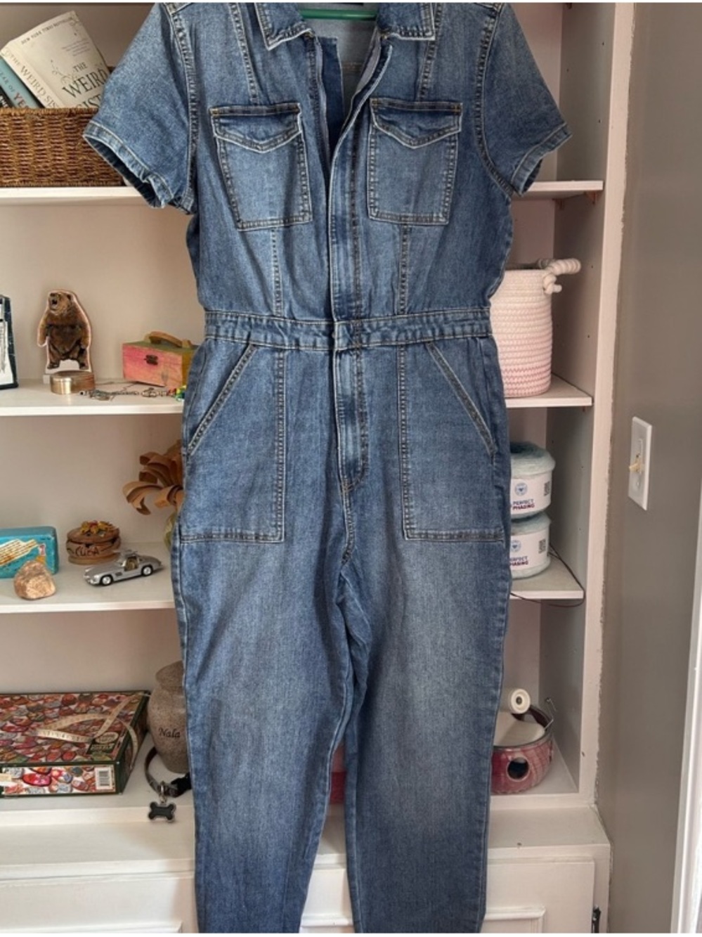 Bluenotes Blue Denim Short Sleeve Jumpsuit